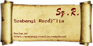 Szebenyi Rozália névjegykártya